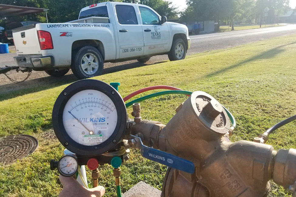 pressure gauge testing irrigation system